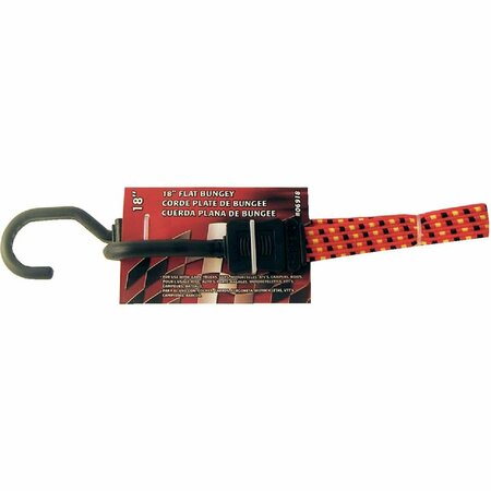 ERICKSON 3/4 In. x 18 In. Flat Bungee Cord, Red/Black 06918